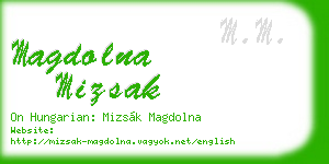 magdolna mizsak business card