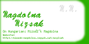 magdolna mizsak business card